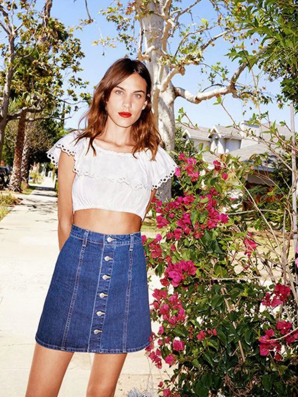 Alexa Chung for AG Denim Button-Front Skirt